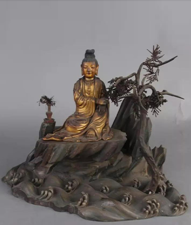 紫竹金漆观音菩萨像